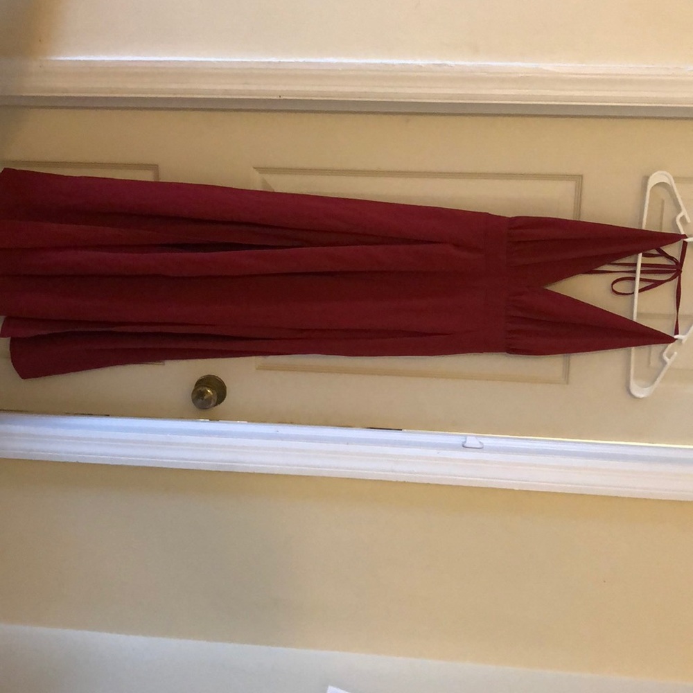 Rust colored strappy jumpsuit